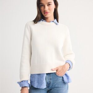 Abercrombie & Fitch Madeline Crew Sweater - Cream